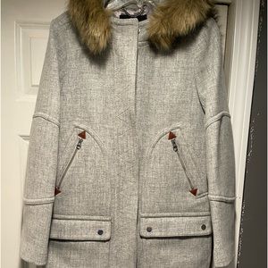 J. Crew Women's Wool Blend Chateau Parka in Italian stadium Cloth Size 10